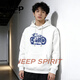 JEEP SPIRIT American heavyweight hooded sweatshirt for men 2026 spring trendy brand loose and versatile jacket for men with velvet long sleeves white M 115-140Jin Jin equals 0.5 kg