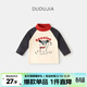 Dudujia 5A Antibacterial Baby Bottoming Shirt Autumn Children's Half Turtle Neck T-shirt Spring Boys' Inner Splicing Top Trendy Charcoal Gray 100