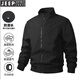 JEEP SPIRIT Black Profile Stand Collar Flight Jacket Men's Spring and Autumn American Outdoor Functional Short Padded Work Jacket Apricot Jacket M