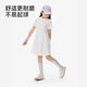 YEEHOO children's skirt girls summer short-sleeved round neck casual cotton dress girl baby 26 new sports skirt Ying's white 110 cm