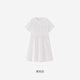 YEEHOO children's skirt girls summer short-sleeved round neck casual cotton dress girl baby 26 new sports skirt Ying's white 110 cm