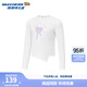 Skechers Skechers girls quick-drying casual sports long-sleeved splicing fashionable cute top P325G012 bright white/0019 130