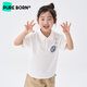 Borien Academic Children's POLO Shirt 2026 Spring and Summer New Style Men's and Women's Baby Soft and Breathable Short-Sleeved Tops Off-White 100