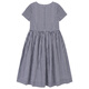 ELLE KIDS children's clothing plaid short-sleeved dress girls summer new shoulder round neck A-line mid-length skirt