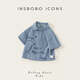 INSBOBO Boys' Shirts 2026 Summer New Children's Denim Shirts Boy's Good-looking Western Style Children's Clothes Summer Clothes Denim Stripes 90