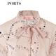 PORTS spring and summer new women's long-sleeved shirt SM8B025MPS075 pink print S (4)