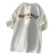 Jishi Heavy 260g Pure Cotton Kurzärmelige Herren-T-Shirt American Retro Freizeit obere Halbhülle Lose Rundhals T-Shirt Modemarke Kaffee-BNGYL-D63 One Size 2xL [150-170jin [Jin gleich 0,5 kg]]]