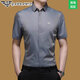 Armani (ARMANI) Italian men's short-sleeved shirt summer ice silk half-sleeved shirt without ironing high-end business men's white shirt AG-8816 gray green 4XL 190 (200Jin Jin is equal to less than 0.5 kg)