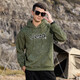 JEEP Spring and Autumn Men's Hooded Sweatshirt Army Green XL