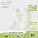 DAVE&BELLA girls long-sleeved T-shirt new children's bottoming top baby girl spring clothes casual children's pullover pearl white ready stock 110 cm (recommended height 100-110cm)