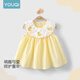 Youqi girls dress 2026 new summer thin section 100-day-old baby girl dress pure cotton beautiful princess dress yellow 73