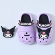 Candy Sanrio Melody Children's Hole Slippers Summer Cute Non-Slip Outerwear for Boys and Girls Children's Baotou Sandals Purple Kurome Size 24/25 (Shoe Inner Length 15CM)