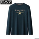 EMPORIO ARMANI EA7 Armani men's long-sleeved T-shirt autumn cotton printed round neck ice silk casual sweatshirt bottoming shirt trendy black 2027 M 165 (suitable for weight 90-120Jin Jin equals 0.5 kg)