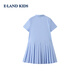E LAND KIDS children's clothing girls' shirt dress 26 summer new college style lapel plaid dress D/Beige dark beige/37 160