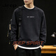 JEEP SPIRIT Heavyweight Round Neck Sweater Men's Loose Casual Bottoming Shirt Plus Velvet Thickened Top Jacket Light Gray S 95-120Jin Jin equals 0.5 kg