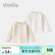 Fanhunting girls long-sleeved T-shirt spring 2026 new style children's lace collar bottoming shirt baby top spring and autumn off-white 80 cm