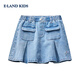 E LAND KIDS children's clothing girls' skirt 26 spring new arrival college style denim short skirt embroidered skirt L/Indigo denim blue/56 120