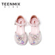 Tianmiyi Children's Shoes Girls Sandals 2026 Summer New Soft Sole Comfortable Sweet Versatile Princess Shoes Crystal Fashion Shoes Pink 28