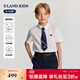 E LAND KIDS pedophile boys' shirt 26 summer new casual college style embroidered lapel short sleeve Ivory ivory/39 110