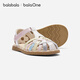 BalaOne children's shoes children's sandals girls' shoes 2026 summer new colorful casual shoes floral white tone 00301 21 (foot length 12.8-13.2/inner length 14.1)