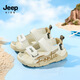 JEEP children's shoes 2025 summer new style comfortable and lightweight boys' sports sandals convenient Velcro girls' sandals 0822 gray blue 26 / inner length about 16.5cm