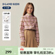 E LAND KIDS 100% cotton children's clothing girls plaid shirt 2025 autumn new product Pink/25 140