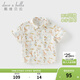 DAVE&BELLA summer new children's shirt boys short-sleeved T-shirt top children's shirt casual baby boy bottoming shirt animal print ready stock 90 cm (recommended height 80-90cm)