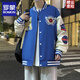 Romon Baseball Uniform Jacket Men's 2026 Spring New Trendy Fashion Loose Teenage Student Thickened Jacket Men's Navy XL