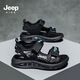 JEEP Sandals 2025 Summer New Sandals Comfortable and Lightweight Girls' Shoes Trendy Brand Versatile Velcro Boys Sandals 9005 White/Orange 26/Inner Length About 16.5cm