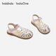 BalaOne children's shoes children's sandals girls' shoes 2026 summer new colorful casual shoes floral white tone 00301 21 (foot length 12.8-13.2/inner length 14.1)
