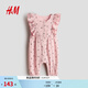 H&M2026 spring new children's clothing baby girl ruffled cotton muslin jumpsuit 1281633 light pink/flower 110cm 110/56(3-4Y)