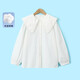 Montagnard middle and large children spring and autumn new style doll collar white shirt 2026 girls Korean version sweet puff sleeve daily versatile top