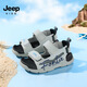 JEEP children's shoes 2025 summer new style comfortable and lightweight boys' sports sandals convenient Velcro girls' sandals 0822 gray blue 26 / inner length about 16.5cm