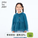 Jnby by JNBY new style Jiangnan Buyi children's long-sleeved shirt A-shaped round neck raglan sleeves loose 25 autumn girls 1P7221010 422/grey blue 100 cm