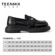 Tianmeiyi Children's Shoes Girls Black Small Leather Shoes 2026 Spring and Autumn New Children's British Style College Style Loafers Black 29