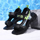 Boys' Shoes Sandals Summer New 2026 Children's Sandals Soft Sole Beach Shoes Boys Summer Massage Anti-Slip Sole Black Green Soft Sole Open Toe Sandals 40 Inner Length 25.0 cm