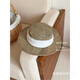 TWJU Yunnan holiday style salt grass seaside holiday woven straw hat women's flat top hat seaside holiday sun protection sunshade too white