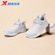 Xtep Children's Shoes 2026 Spring New Velcro Girls' Shoes Mesh Breathable Sports Shoes Anti-Slip White Running Shoes Girls - Han Jade White/Classic White Dense Mesh Breathable New Year of the Horse 33 Suitable for Feet Length 20.5CM