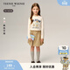 Teenie WeenieTeenie WeenieTeenie Weenie Kids Bear children's clothing 26 new girls college style printed round neck long-sleeved cotton T-shirt off-white 150cm
