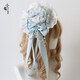 Beast Spring Christmas G light blue Lolita lace bow hairpin top hat Lolita ice blue cla flat hat Christmas G small top hat blue