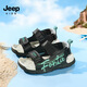 JEEP children's shoes 2025 summer new style comfortable and lightweight boys' sports sandals convenient Velcro girls' sandals 0822 gray blue 26 / inner length about 16.5cm