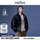 Nautica white sail star same style white sail CityBoy unisex Japanese loose O-type retro imitation leather jacket JW5402 black 0TB S
