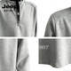 JEEP SPIRIT half-zip sweatshirt men's American heavyweight high street casual sports comfortable long-sleeved top jacket men gray M