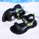 Boys' Shoes Sandals Summer New 2026 Children's Sandals Soft Sole Beach Shoes Boys Summer Massage Anti-Slip Sole Black Green Soft Sole Open Toe Sandals 40 Inner Length 25.0 cm