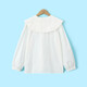 Montagnard middle and large children spring and autumn new style doll collar white shirt 2026 girls Korean version sweet puff sleeve daily versatile top