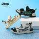 JEEP children's shoes 2025 summer new style comfortable and lightweight boys' sports sandals convenient Velcro girls' sandals 0822 gray blue 26 / inner length about 16.5cm