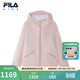 FILA children's clothing jacket 2026 spring new style girls' outdoor sports hooded top for middle and large children red pink-PK 130
