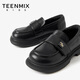 Tianmeiyi Children's Shoes Girls Black Small Leather Shoes 2026 Spring and Autumn New Children's British Style College Style Loafers Black 29