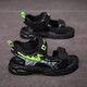 Boys' Shoes Sandals Summer New 2026 Children's Sandals Soft Sole Beach Shoes Boys Summer Massage Anti-Slip Sole Black Green Soft Sole Open Toe Sandals 40 Inner Length 25.0 cm