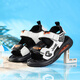 JEEP Sandals 2025 Summer New Sandals Comfortable and Lightweight Girls' Shoes Trendy Brand Versatile Velcro Boys Sandals 9005 White/Orange 26/Inner Length About 16.5cm